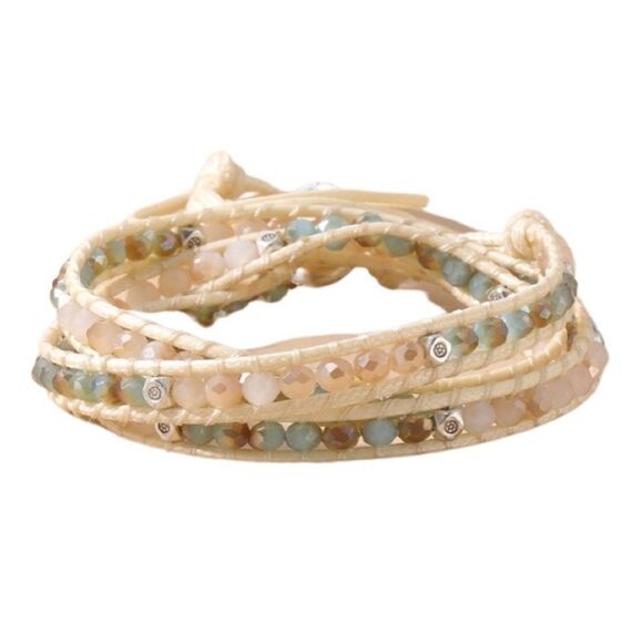 NEW Hand Braided Stone Wrap Bracelet - Picture 2 of 3